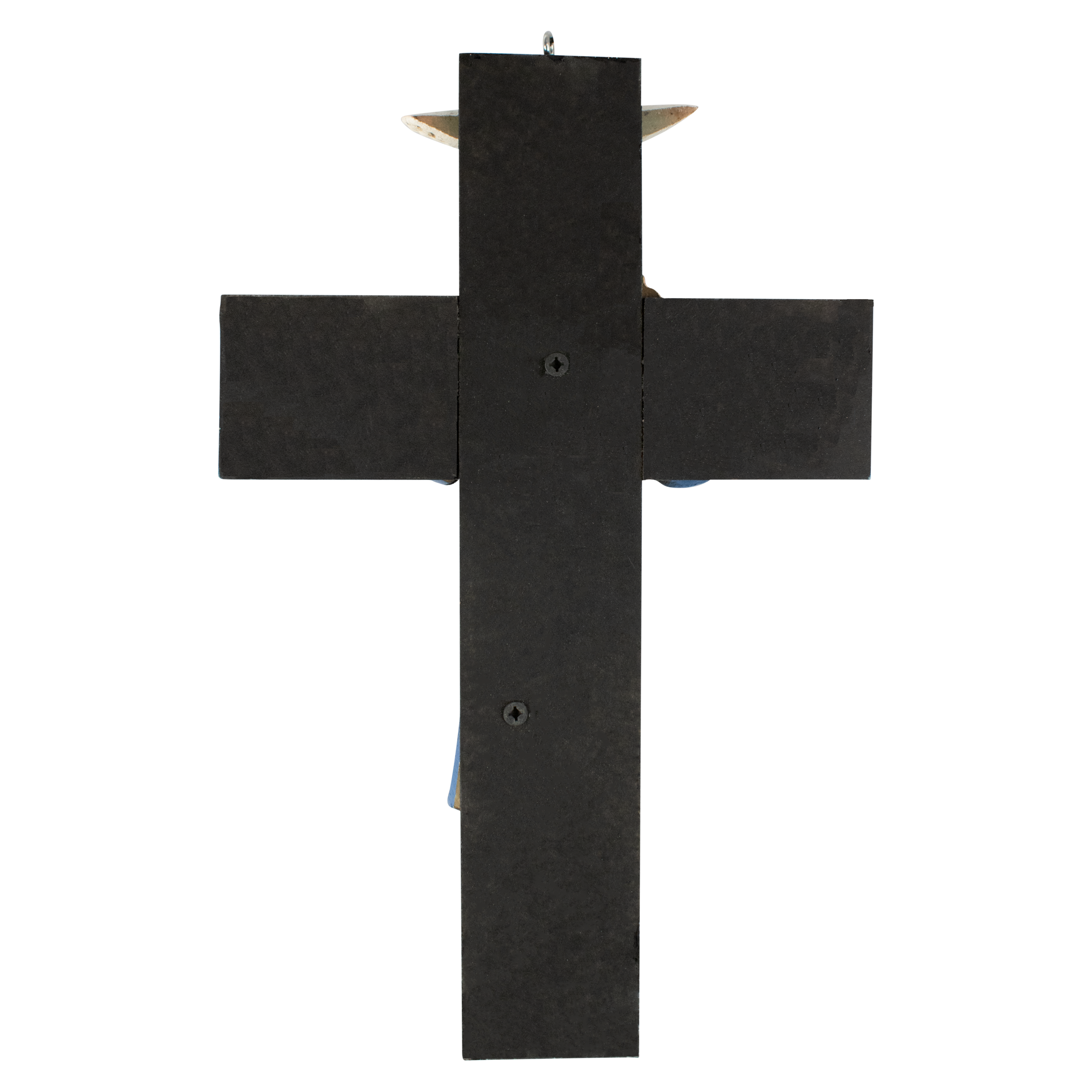 Mrcjsales: Holy Trinity Blue Crucifix | Santísima Trinidad Cruz | Polyester & Resin | Made in Mexico | Ideal Christian Gift!