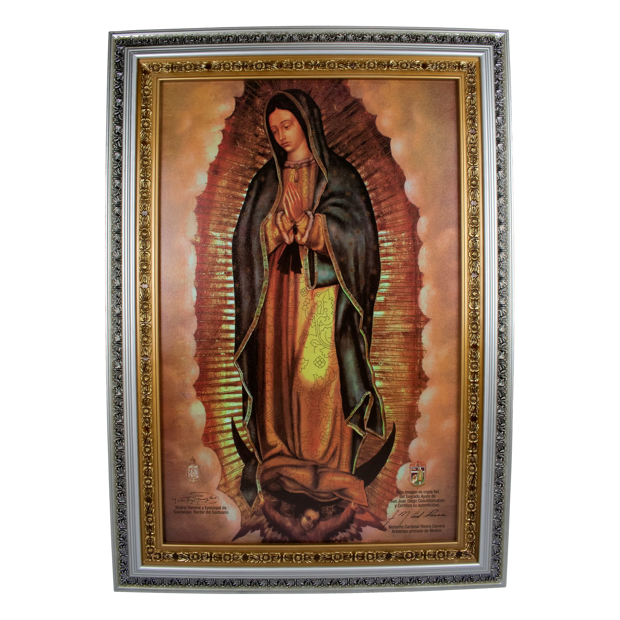 Mrcjsales: Our Lady of Guadalupe Silver Frame | Mexican Art | Handcrafted Oil Painting | Religious Decor | Elegant Symbol of Faith