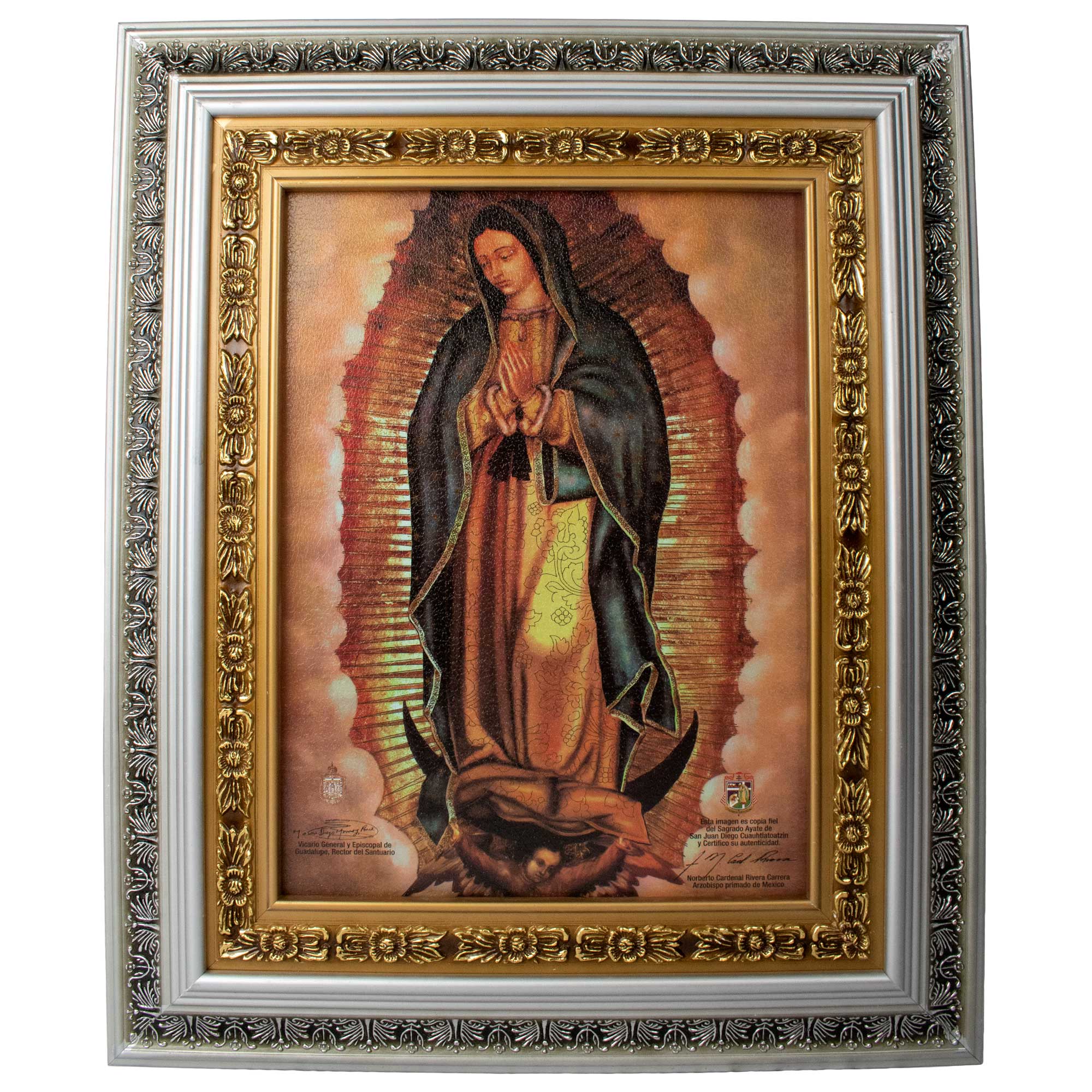 Mrcjsales: Our Lady of Guadalupe Silver Frame | Mexican Art | Handcrafted Oil Painting | Religious Decor | Elegant Symbol of Faith