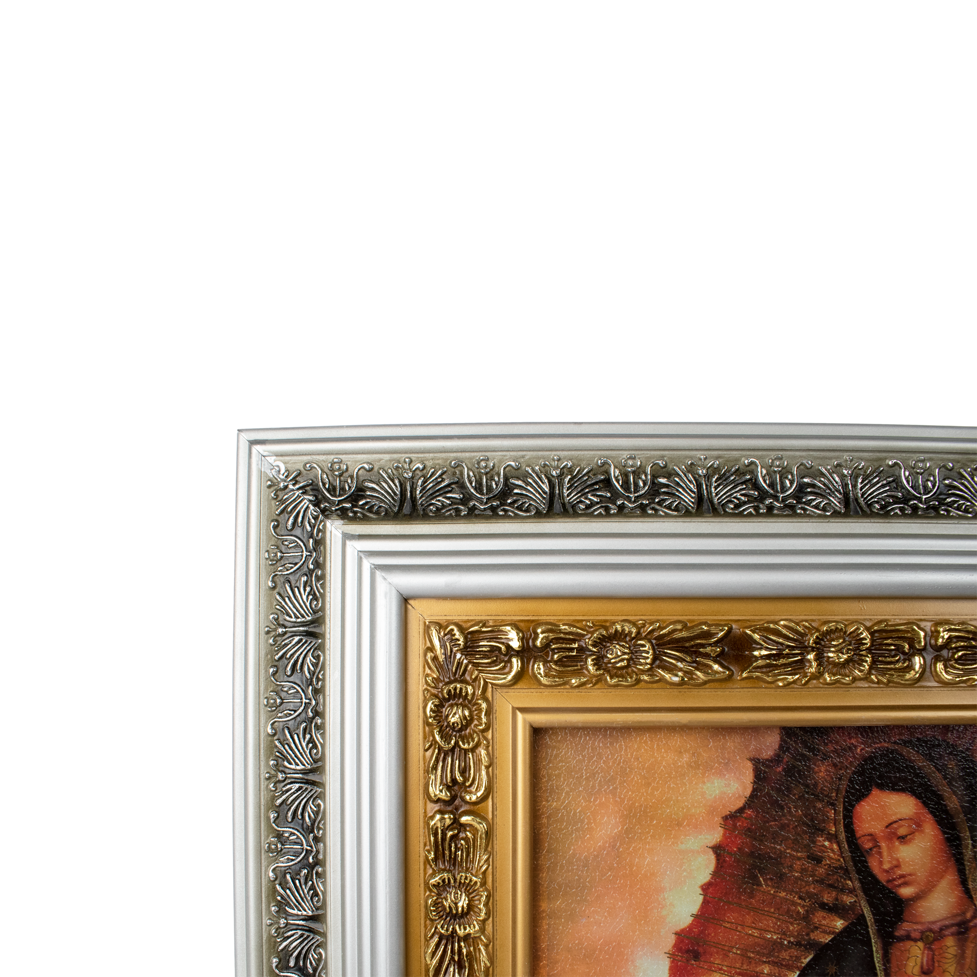 Mrcjsales: Our Lady of Guadalupe Silver Frame | Mexican Art | Handcrafted Oil Painting | Religious Decor | Elegant Symbol of Faith