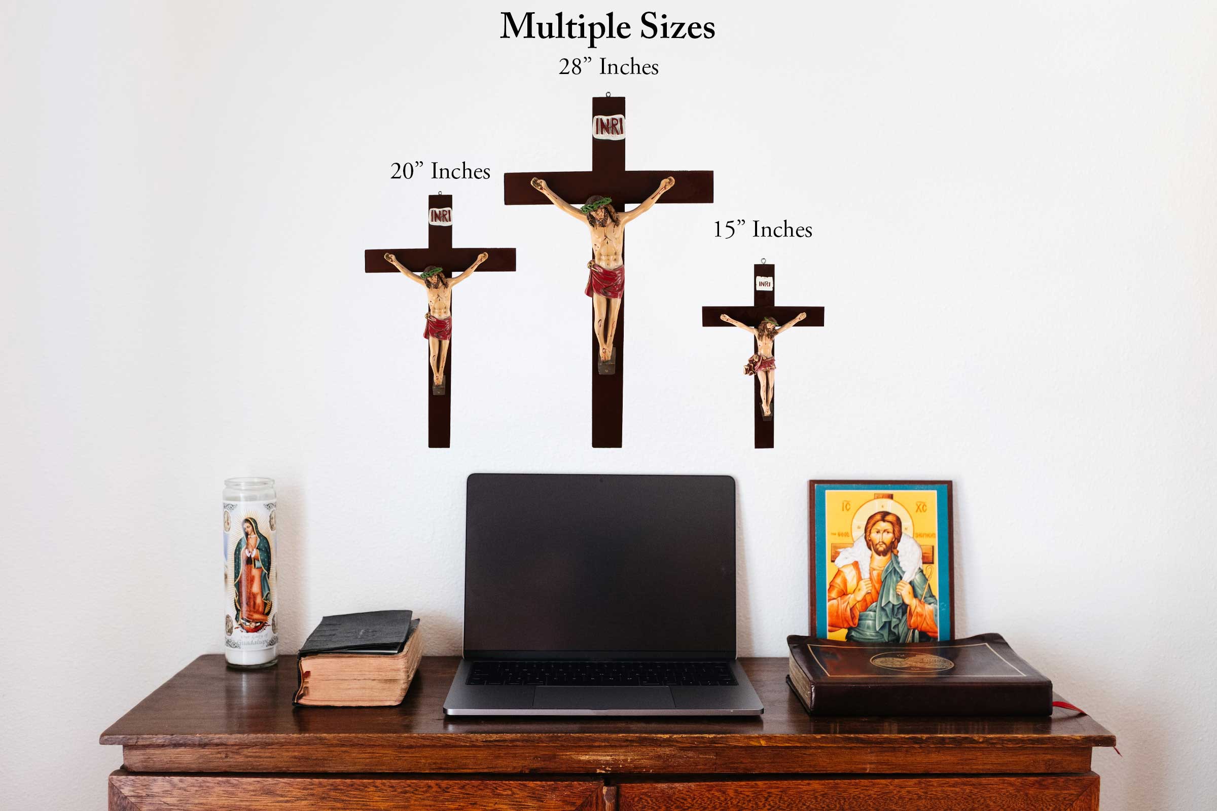 Mrcjsales: Jesus Christ Crucifix Red | Jesus Cristo Polyester | Religious Symbol | Sizes for All Occasions | Crafted in Mexico