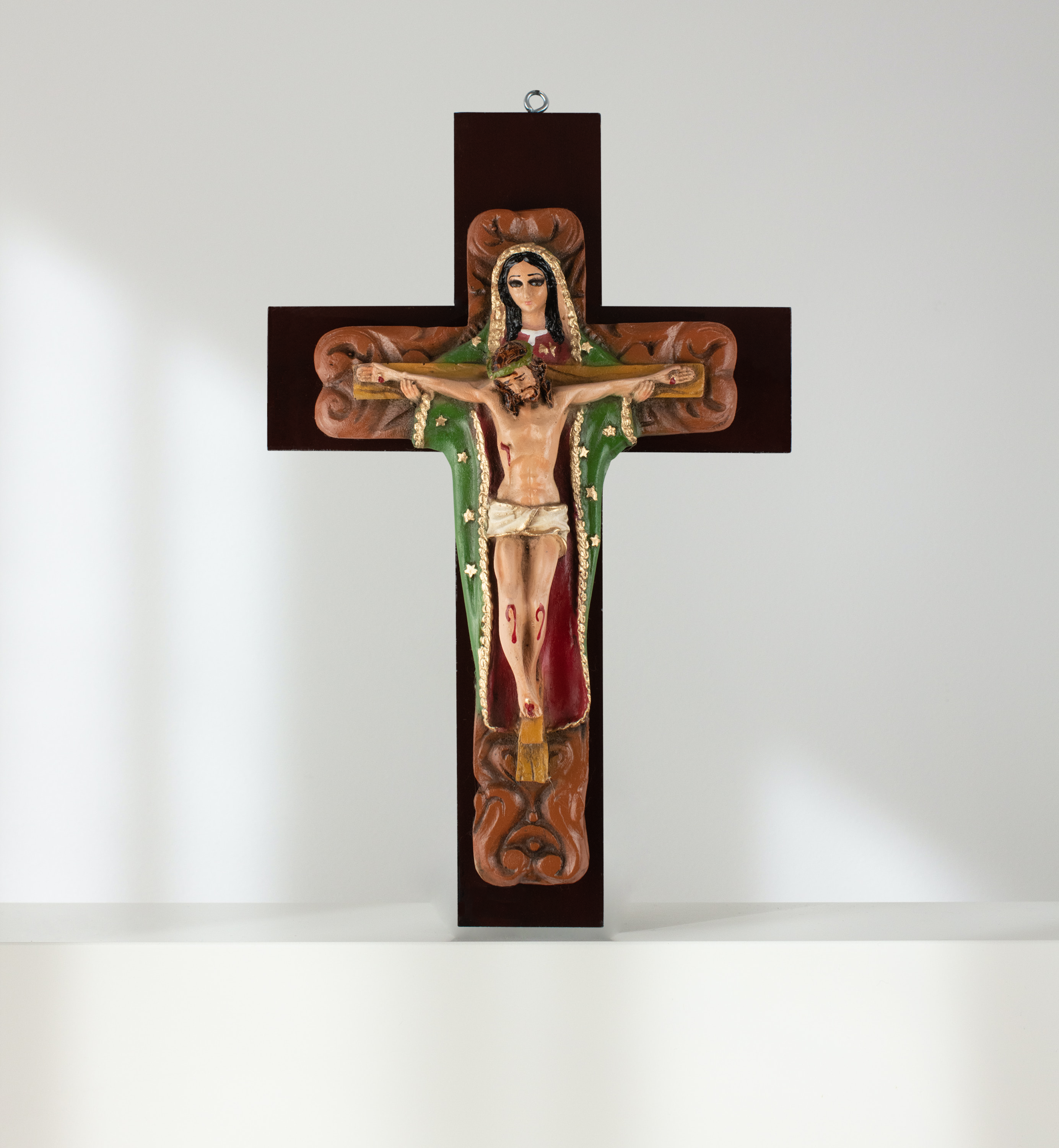 Mrcjsales: Lady of Guadalupe W | Jesus Christ Crucifix | Polyester Resin Art | Made in Mexico | Sizes for Every Occasion