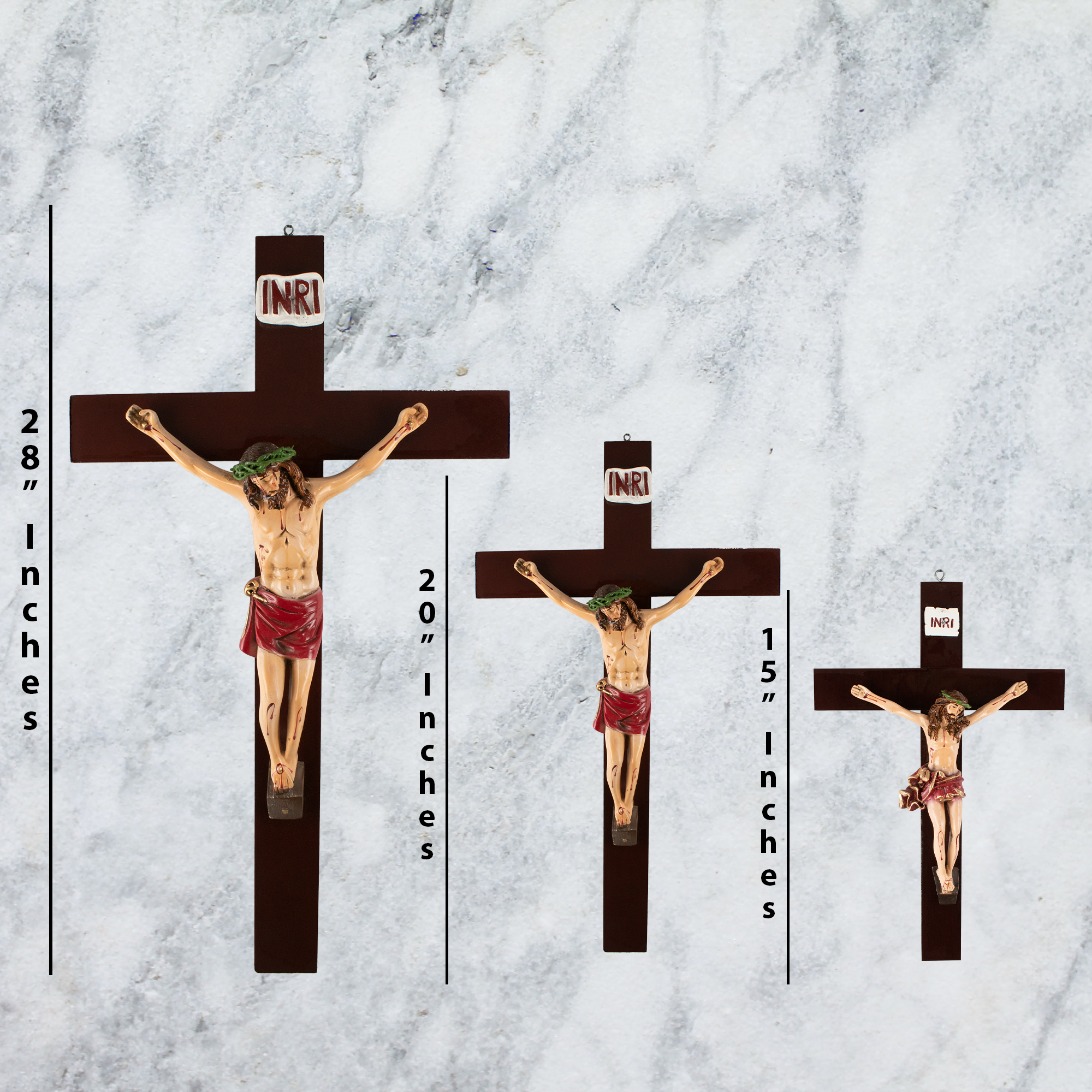 Mrcjsales: Jesus Christ Crucifix Red | Jesus Cristo Polyester | Religious Symbol | Sizes for All Occasions | Crafted in Mexico