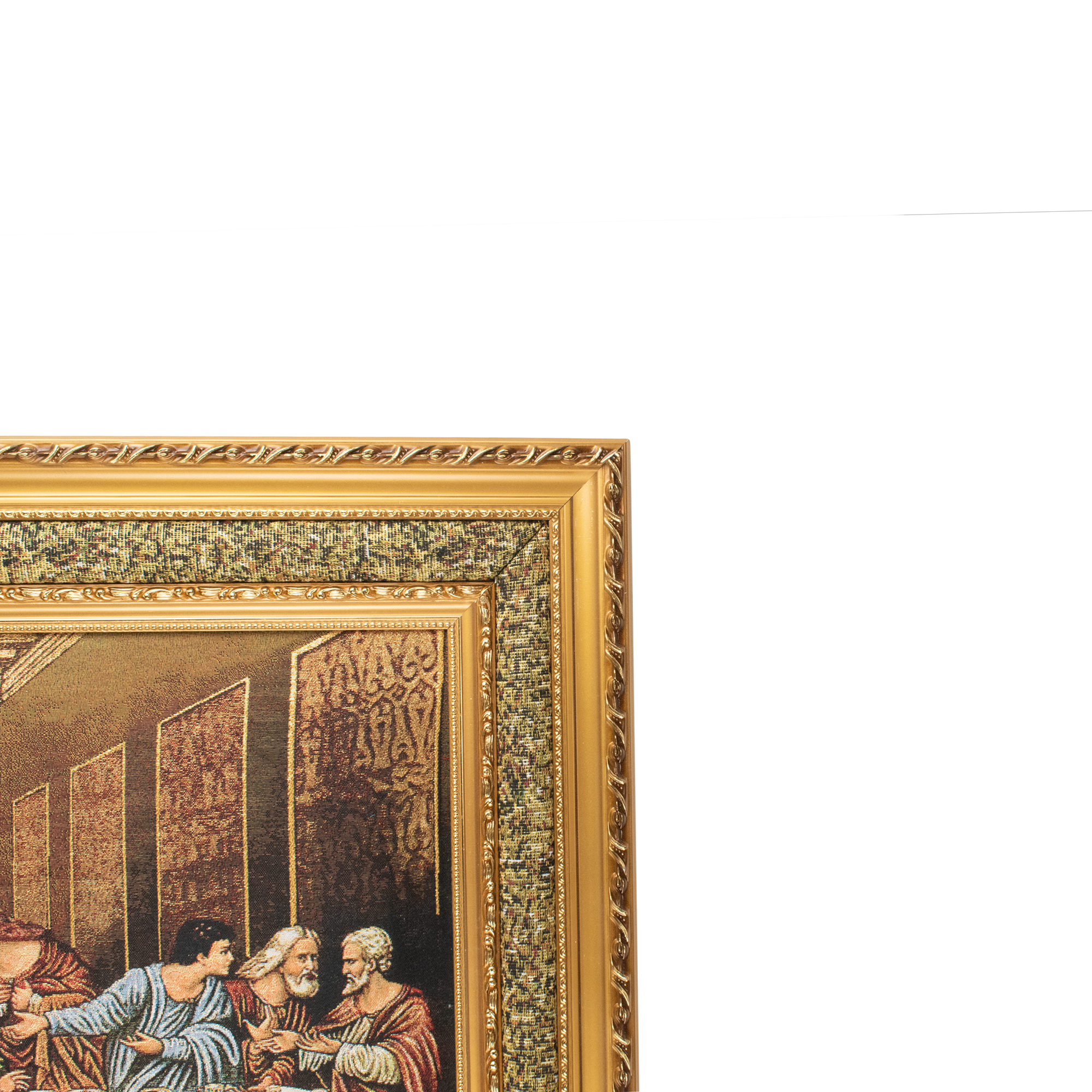 Mrcjsales: Last Supper Cloth Frame | Religious Icon on Woven Cloth | Elegant Double Frame | Perfect Gift for Religious Occasions | Ready to Hang