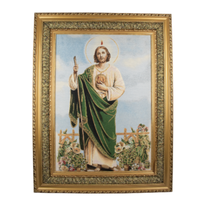 Mrcjsales: St. Judas | Cloth Frame | Elegant Double Frame | Religious Home Decor | Gift for Loved Ones | Spanish Name: San Judas