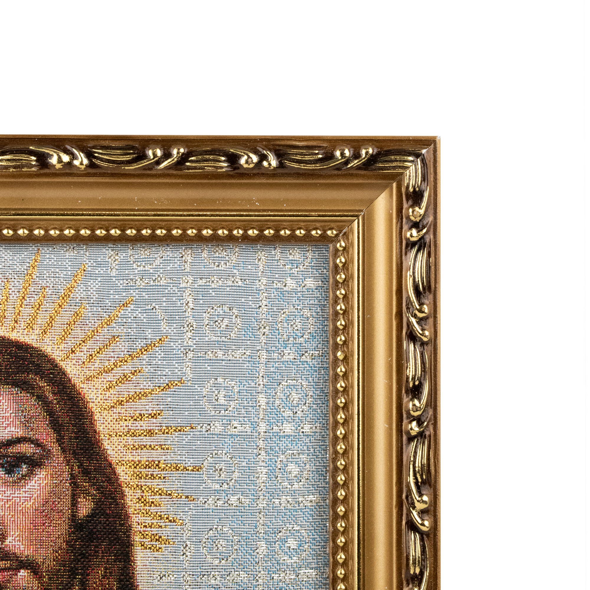 Mrcjsales: Sacred Heart of Jesus | Religious Cloth Art | Elegant Double Frame | Spanish Name: Sagrado Corazon de Jesus