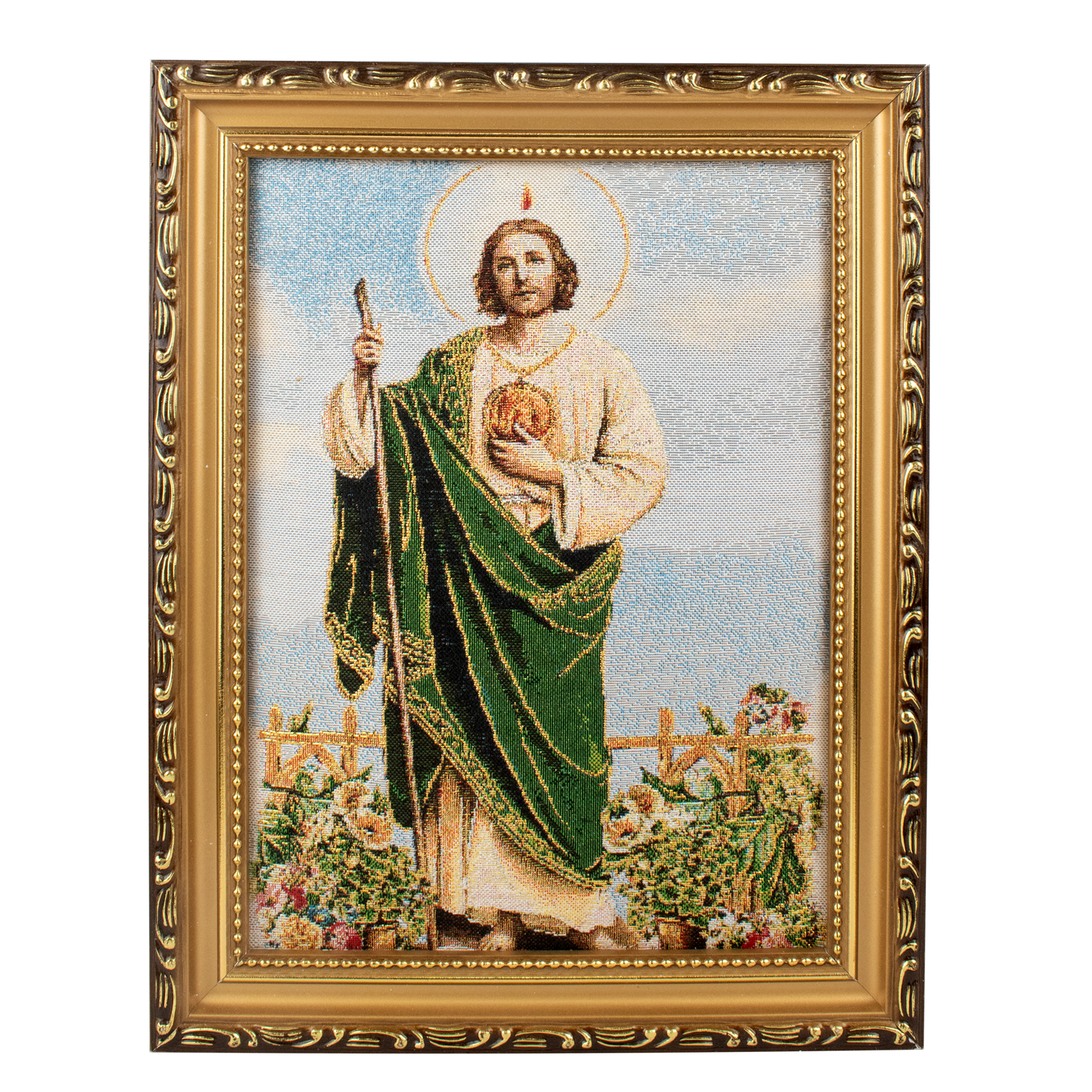 Mrcjsales: St. Judas | Cloth Frame | Elegant Double Frame | Religious Home Decor | Gift for Loved Ones | Spanish Name: San Judas