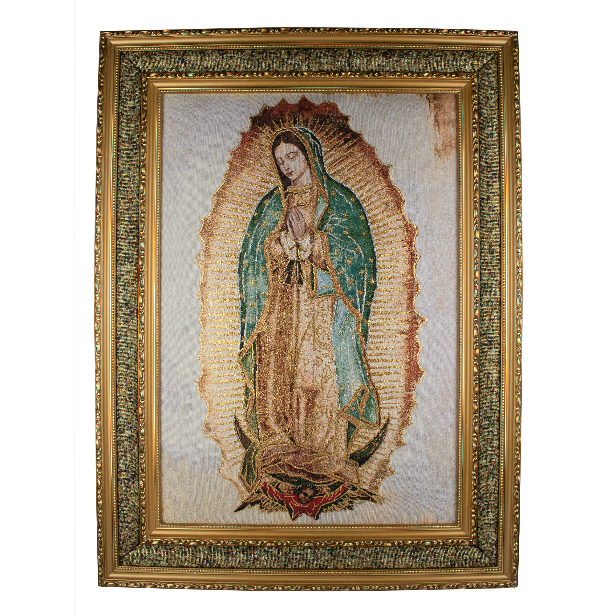 Mrcjsales: Our Lady of Guadalupe | Cloth Frame | Elegant Double Frame | Religious Home Decor | Gift for Loved Ones | Spanish Name: Virgen de Guadalupe