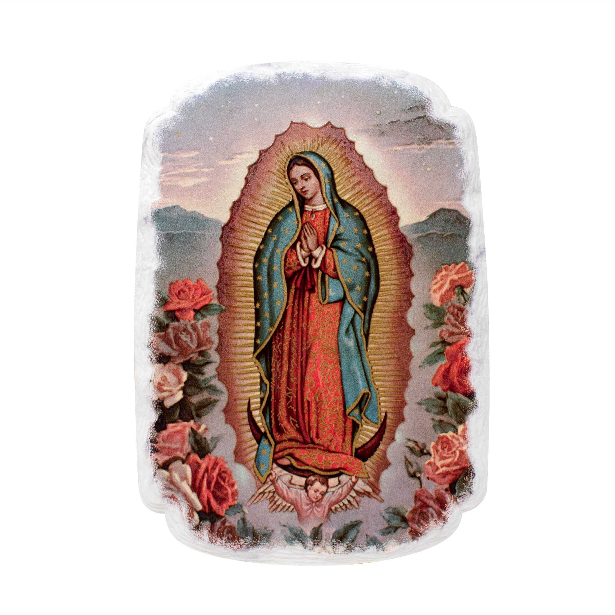 Mrcjsales: Our Lady of Guadalupe Flowers Plaque | Spiritual Devotion | Resin Craft | Timeless Gift | Unique Decor | Virgin Mary Art