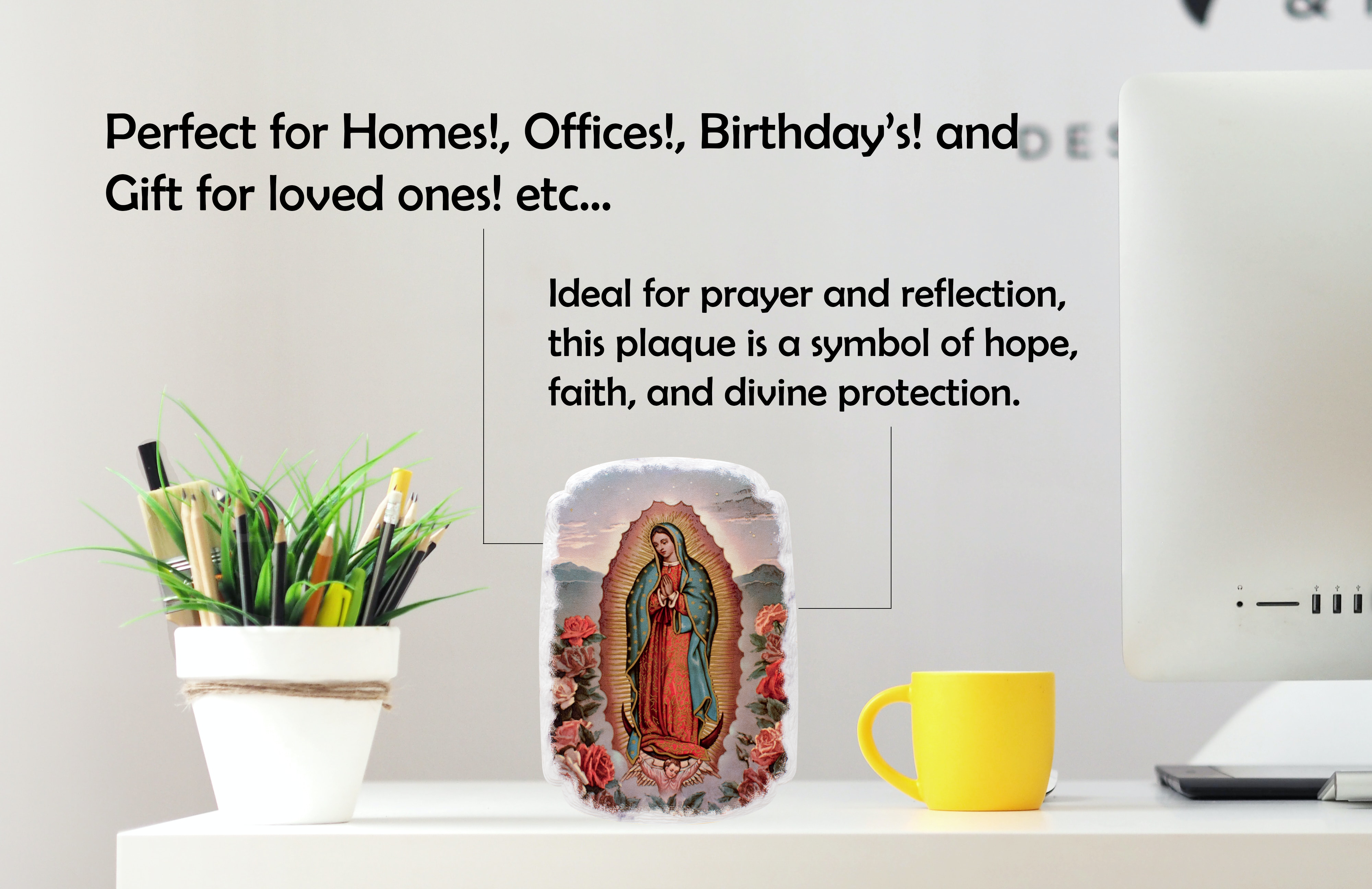 Mrcjsales: Our Lady of Guadalupe Flowers Plaque | Spiritual Devotion | Resin Craft | Timeless Gift | Unique Decor | Virgin Mary Art