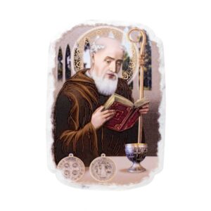 Mrcjsales: St. Benedict Plaque | Pregamino | San Benito | Spiritual Devotion | Resin Craft | Timeless Gift | Unique Decor | Cultural Symbol | Affordable Faith Art
