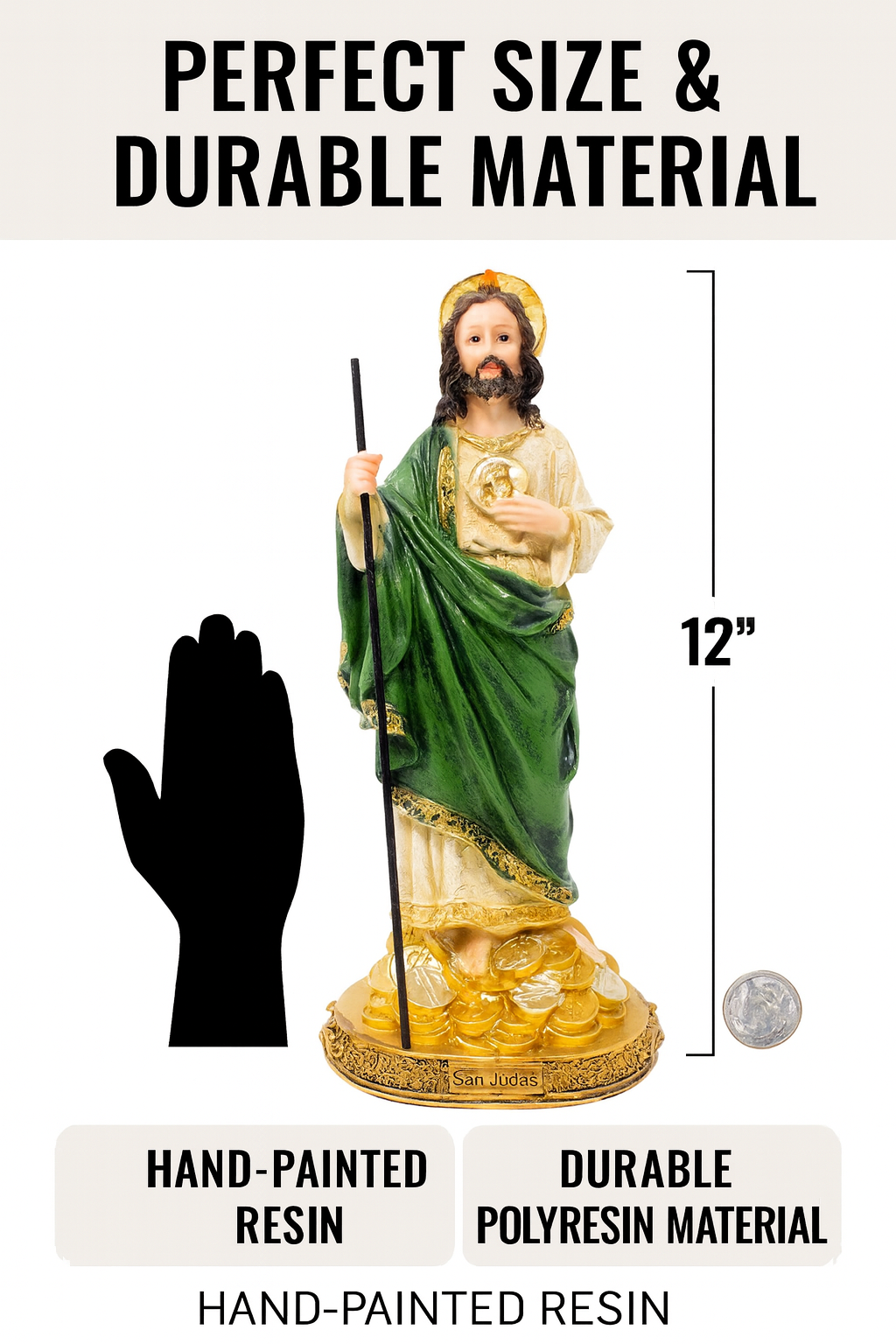 St. Jude Money Resin Statue – San Judas Tadeo Catholic Figurine