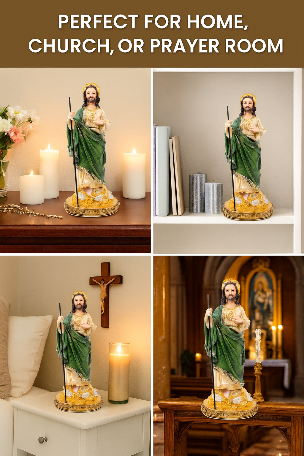 St. Jude Money Resin Statue – San Judas Tadeo Catholic Figurine