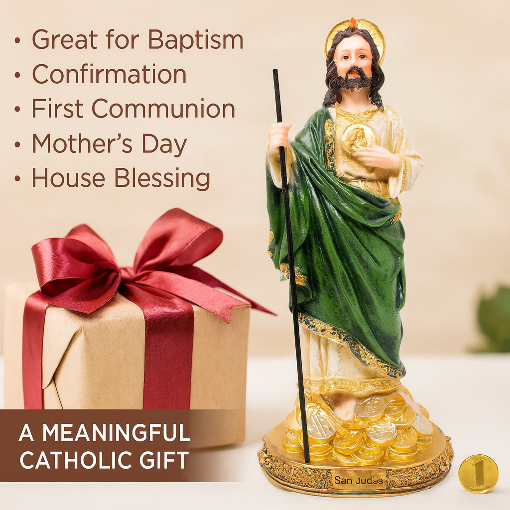 St. Jude Money Resin Statue – San Judas Tadeo Catholic Figurine