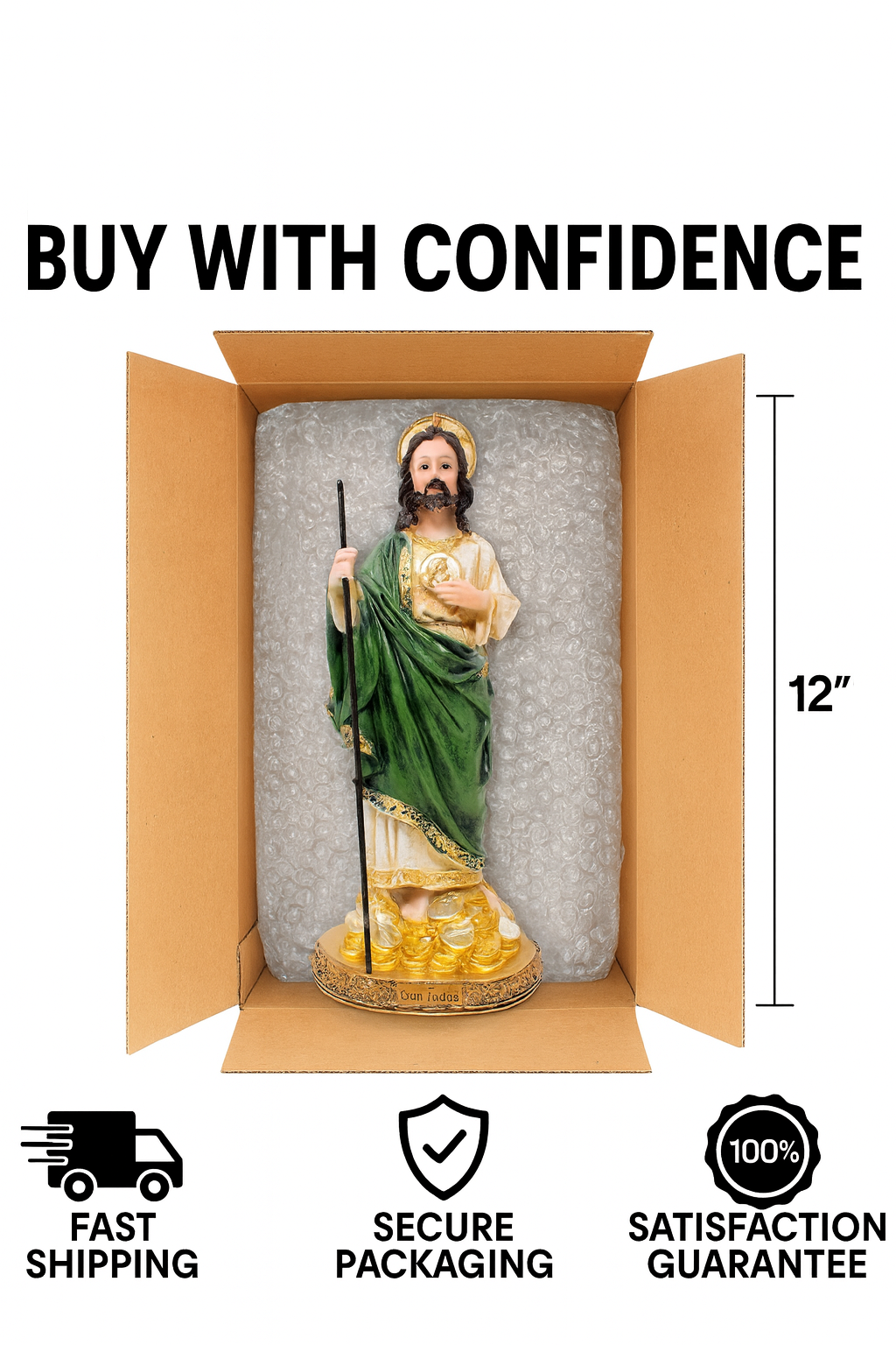 St. Jude Money Resin Statue – San Judas Tadeo Catholic Figurine
