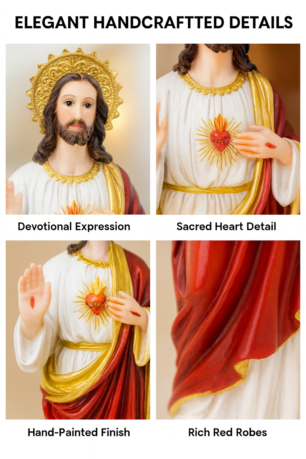 Sacred Heart of Jesus Resin Statue – Sagrado Corazón de Jesús
