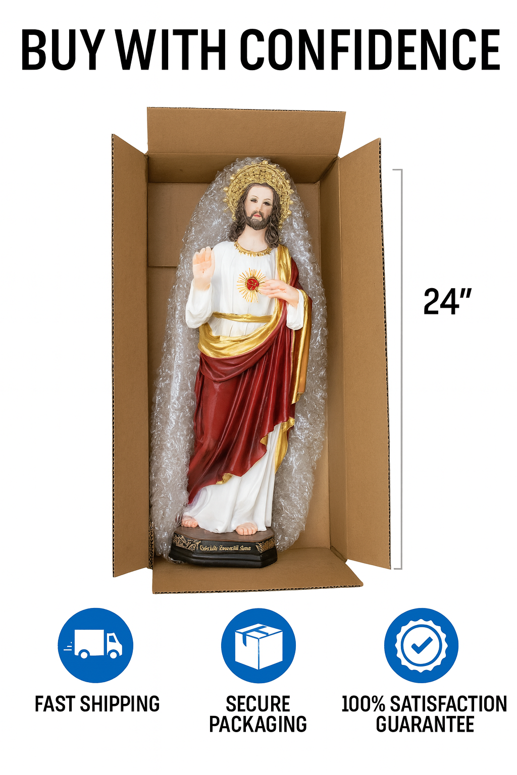 Sacred Heart of Jesus Resin Statue – Sagrado Corazón de Jesús