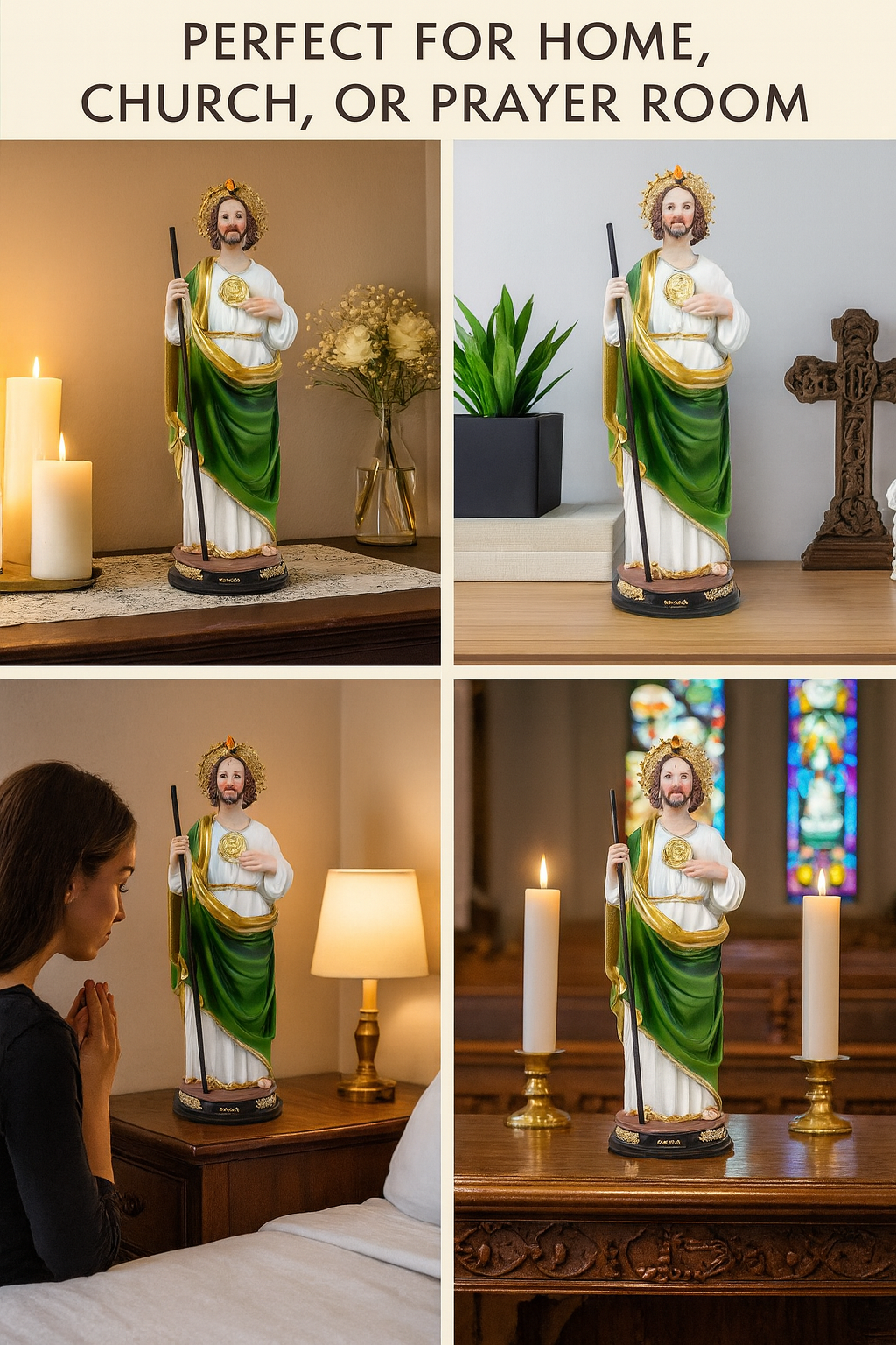 Saint Jude Resin Statue – San Judas Tadeo Catholic Figurine 8–16