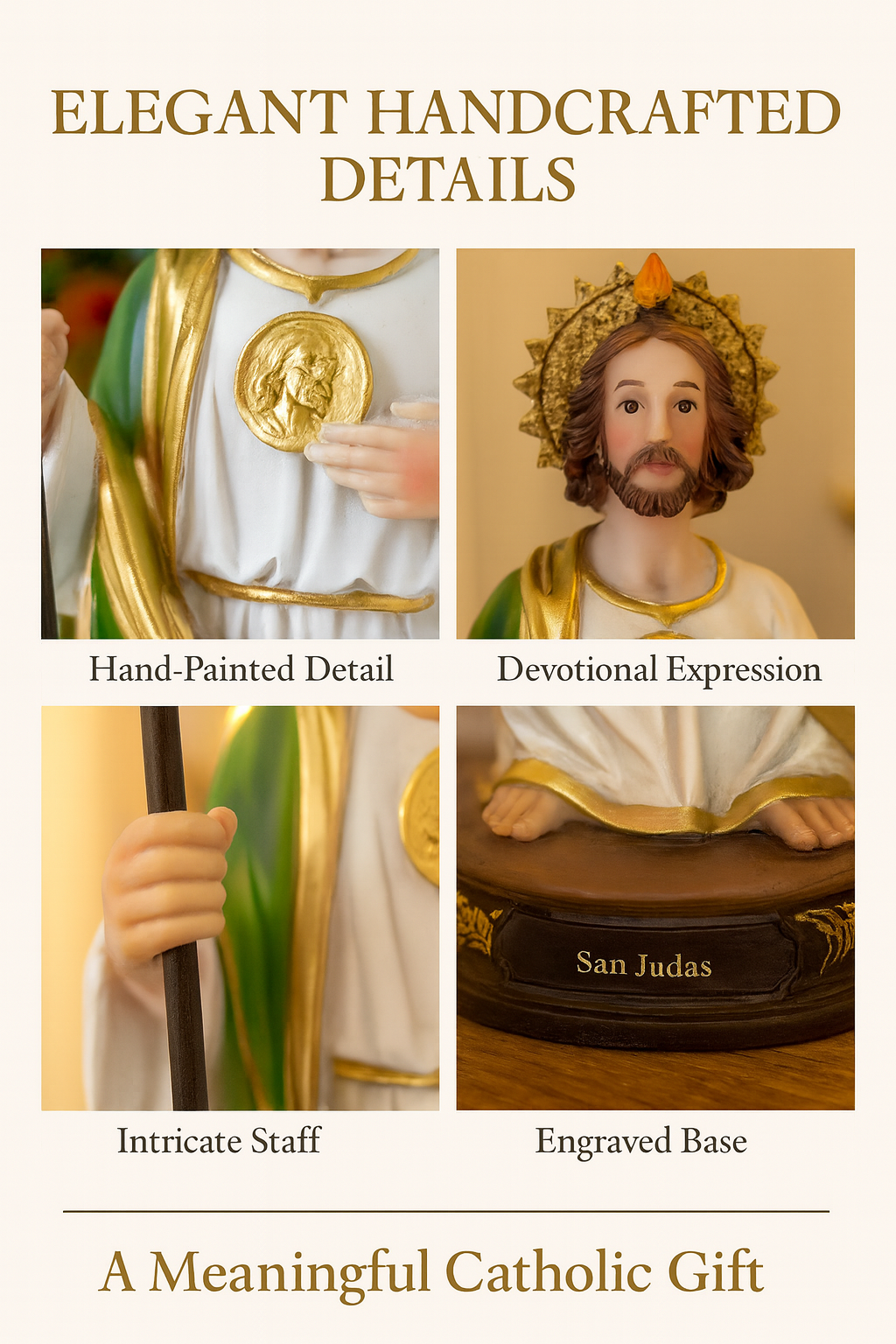 Saint Jude Resin Statue – San Judas Tadeo Catholic Figurine 8–16