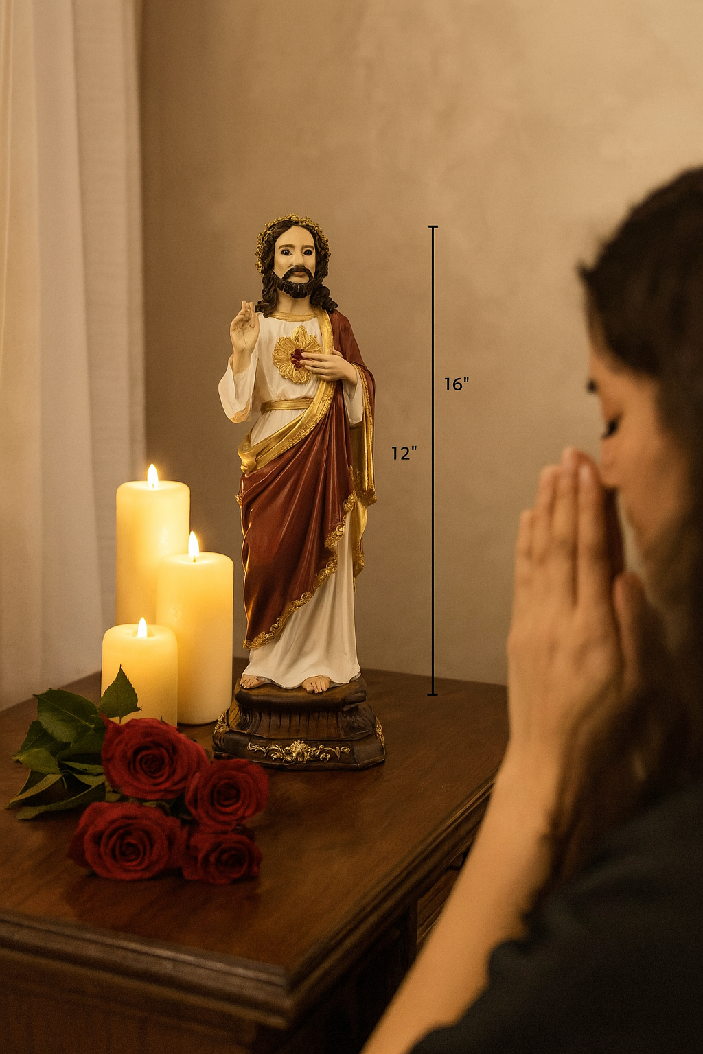 Sacred Heart of Jesus Resin Statue – Sagrado Corazón Catholic Figurine