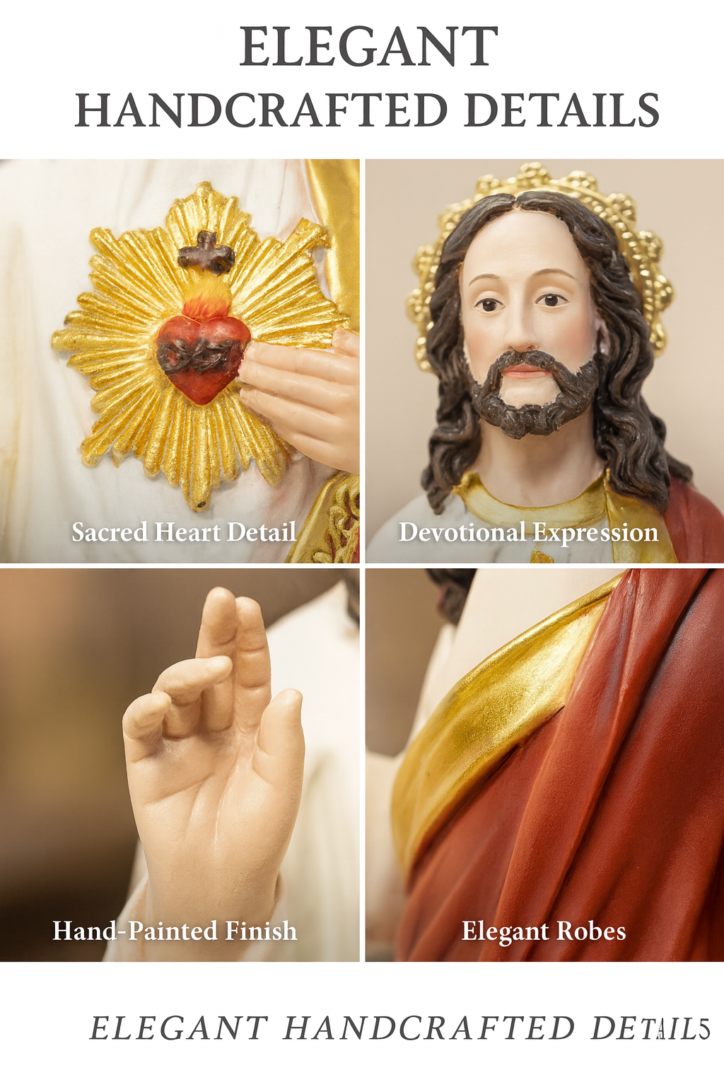 Sacred Heart of Jesus Resin Statue – Sagrado Corazón Catholic Figurine