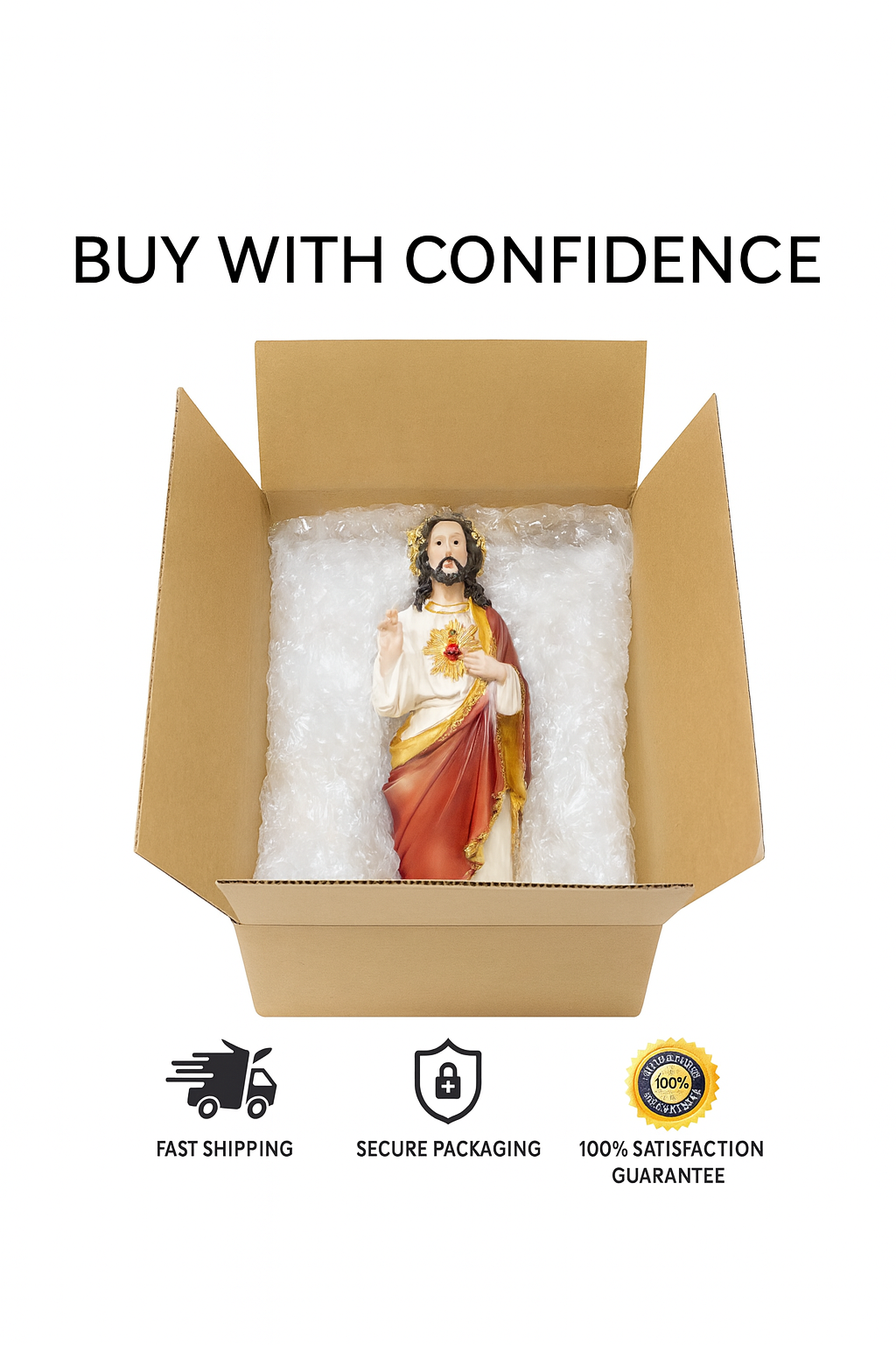 Sacred Heart of Jesus Resin Statue – Sagrado Corazón Catholic Figurine
