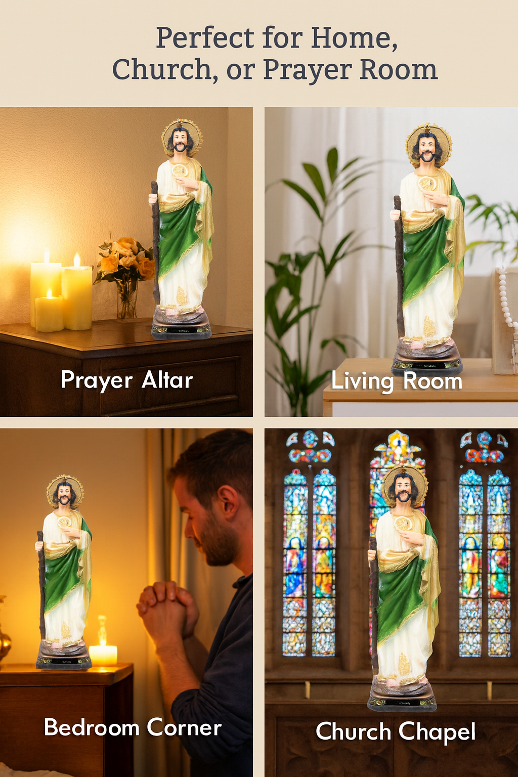 St. Jude Original Resin Statue – San Judas Tadeo Catholic Figurine