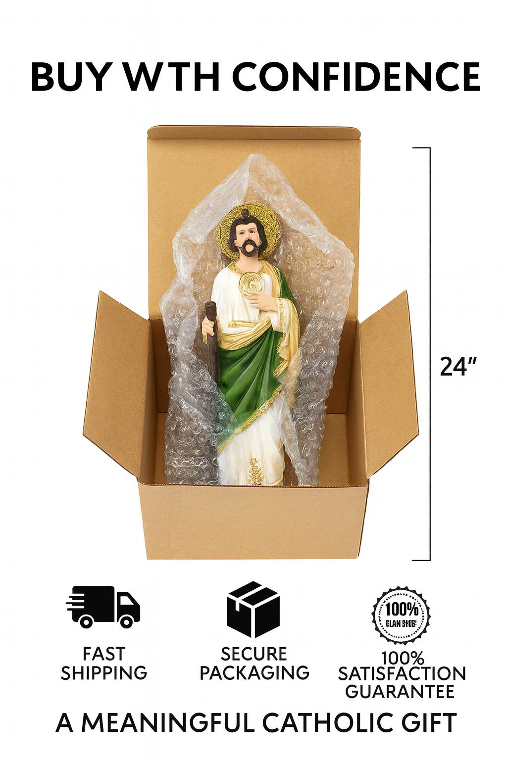 St. Jude Original Resin Statue – San Judas Tadeo Catholic Figurine