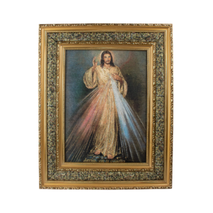 Mrcjsales: Divine Mercy Cloth Frame | Elegant Double Frame | Religious Home Decor | Gift for Loved Ones | Spanish Name: Divina Misericordia