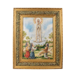 Mrcjsales: Our Lady of Fatima Cloth Frame | Elegant Double Frame | Religious Home Decor | Gift for Loved Ones | Spanish Name: Virgen de Fatima