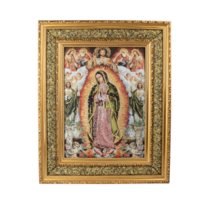 Mrcjsales: Our Lady of Guadalupe Divine Cloth Frame | Elegant Golden Double Frame | Virgen de Guadalup