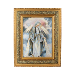 Mrcjsales: Miraculous Mary Cloth Frame | Golden Double Frame | Religious Home Decor | Spanish Name: Miraculous Mary | Gift for Loved Ones