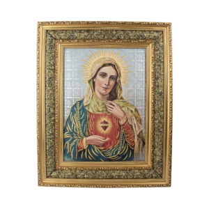 Mrcjsales: Sacred Heart of Mary Cloth Frame | Religious Wall Art |Sagrada Corazón de María | Perfect Gift for Loved Ones | Elegant Home Decor