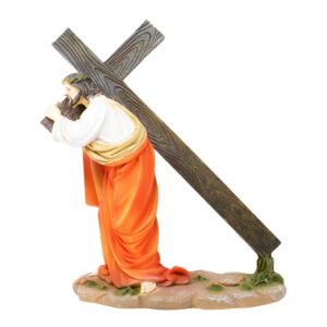 MRCJSales Via Crucis Statue - Commemorate Jesus' Passion - Durable Resin - Perfect for Home or Church - Multiple Sizes Available