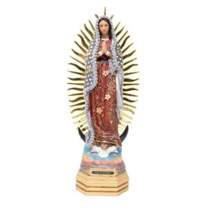 MrcjSales - Our Lady of Guadalupe Silver Dress Statue | Durable Resin | Multiple Sizes | Detailed Craftsmanship | Perfect for Home Decor and Gifts