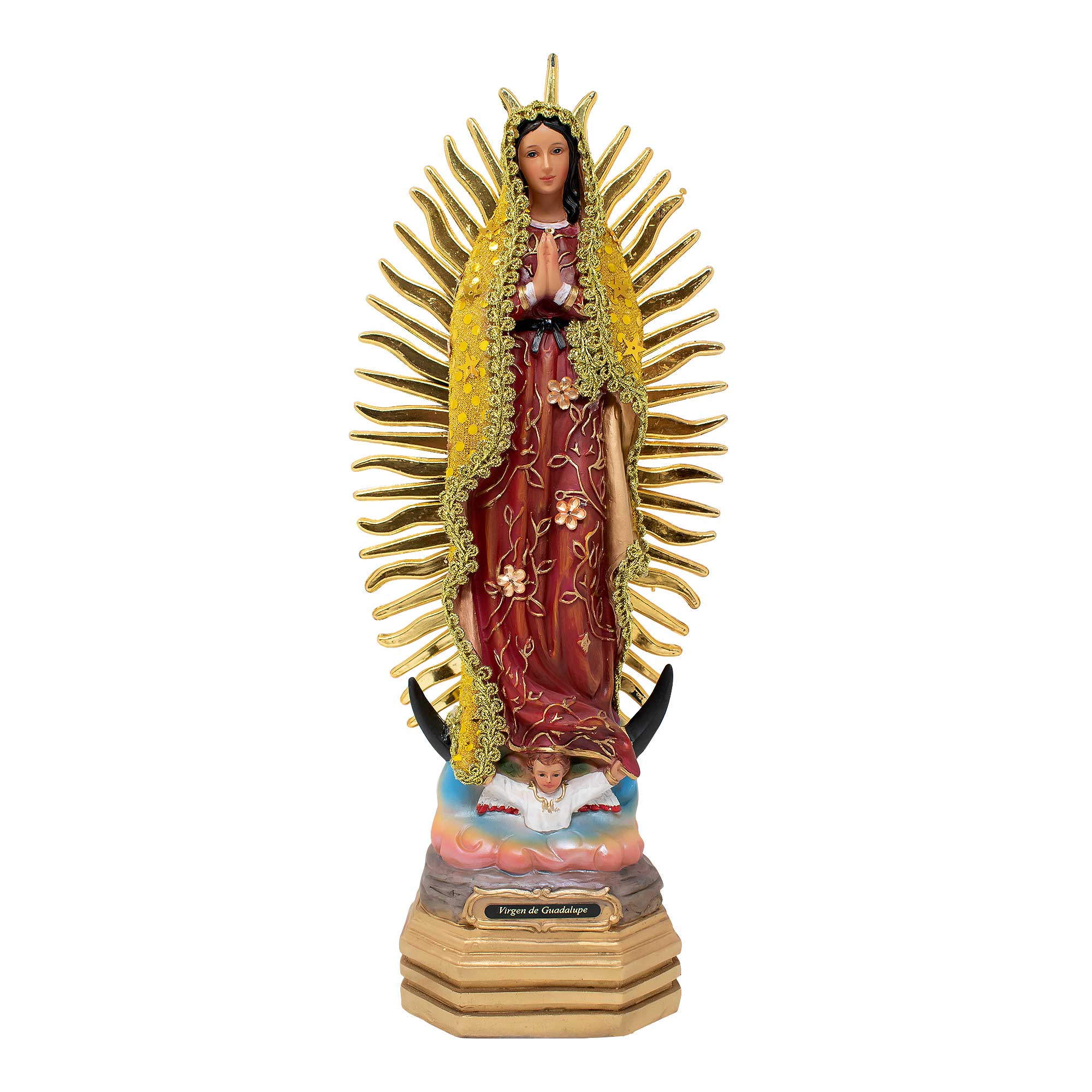 MrcjSales - Our Lady of Guadalupe Yellow Dress Statue | Resin Material | Multiple Sizes | Detailed Quality | Perfect for Home Decor, Gifts, and Celebrations