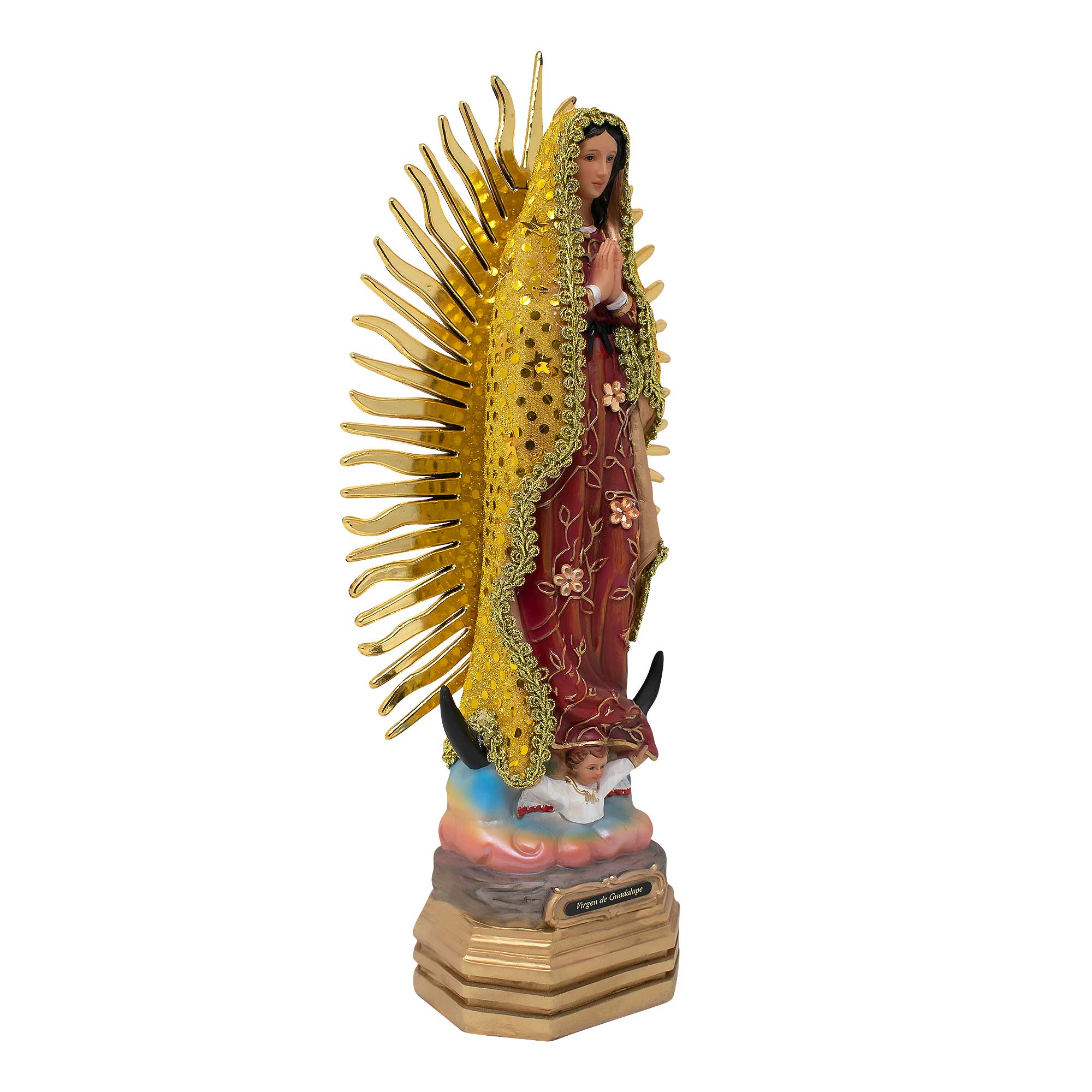 MrcjSales - Our Lady of Guadalupe Yellow Dress Statue | Resin Material | Multiple Sizes | Detailed Quality | Perfect for Home Decor, Gifts, and Celebrations