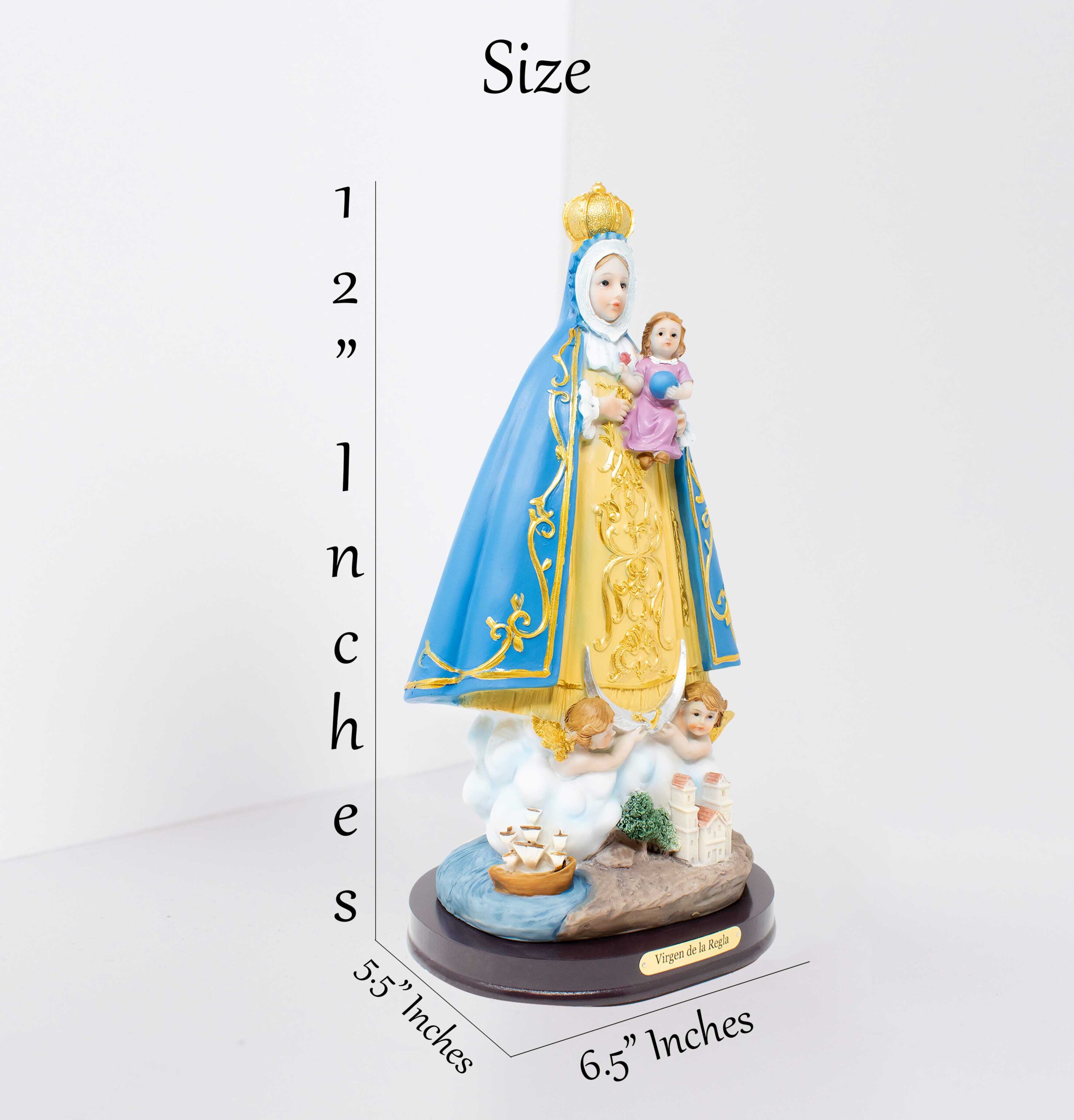 MrcjSales - Virgin of the Rule Statue | Resin Material | Multiple Sizes | Ideal for Home, Church, Celebrations | Religious Gift