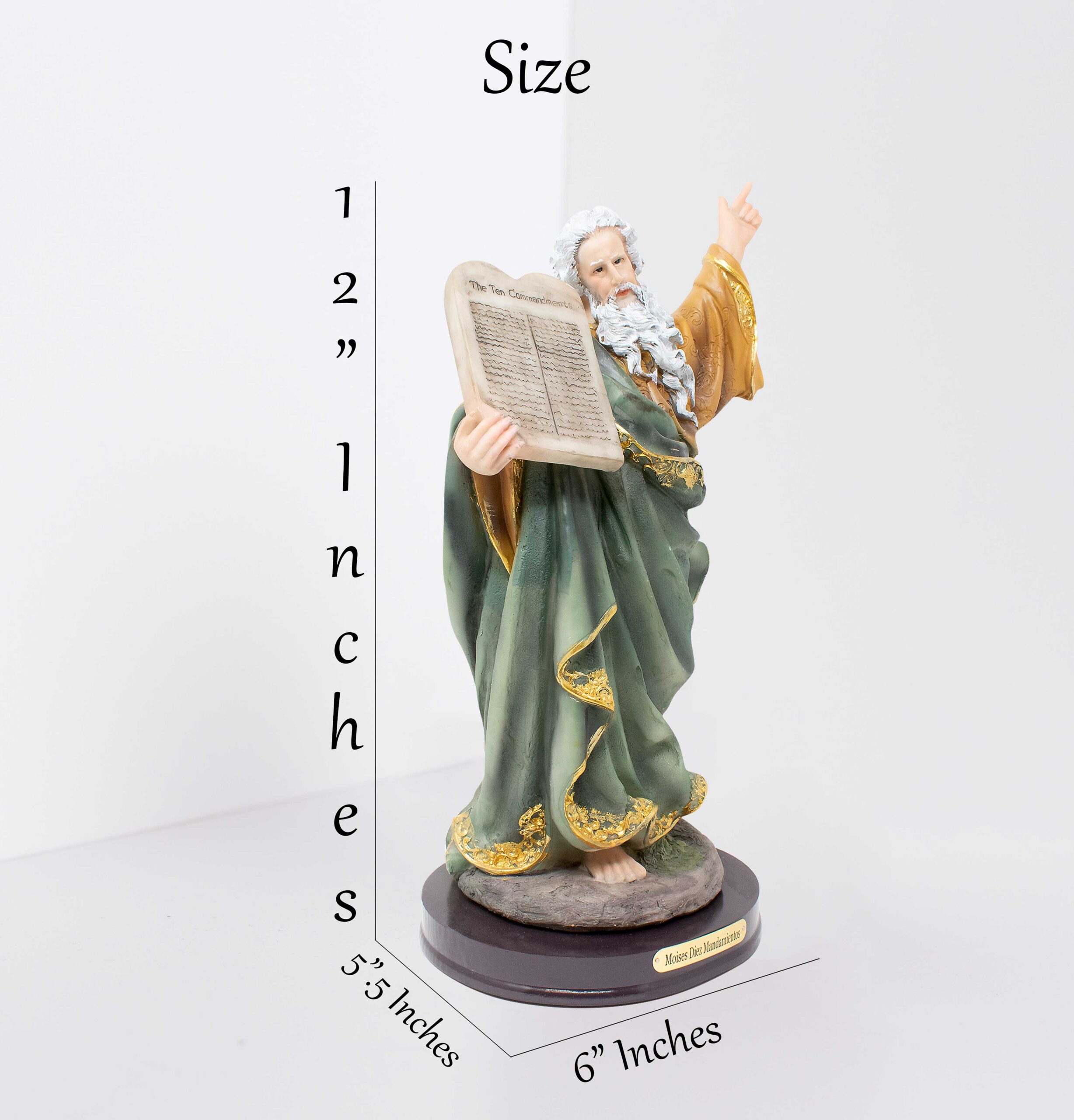 MrcjSales - Moses 10 Commandments Statue | Resin Material | Multiple Sizes| Perfect for Church, Home Decor, Gifts | Inspire Faith and Reverence