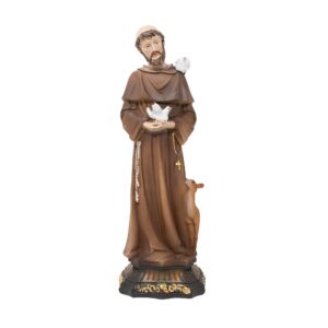 MrcjSales - San Francisco de Asis Resin Statues | Multiple Sizes | High-Quality Craftsmanship | Perfect for Church, Home Decor, Gifts