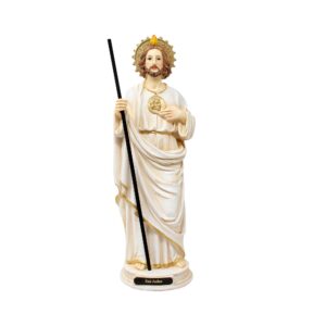 Saint Jude White Resin Statue – San Judas Tadeo Catholic Figurine