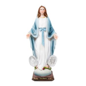 MrcjSales - Miraculous Virgin Resin Statue | Multiple Sizes | Durable Craftsmanship | Spiritual Home Decor Symbolizing Virgen Milagrosa for Church, Gifts, Celebrations, and Altars