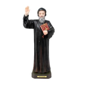 MrcjSales - Saint Charbel Resin Statue | Multiple Sizes | Durable Craftsmanship | Inspirational Church Decor Symbolizing Faith and Devotion | Spanish Name 'San Charbel' Emblazoned