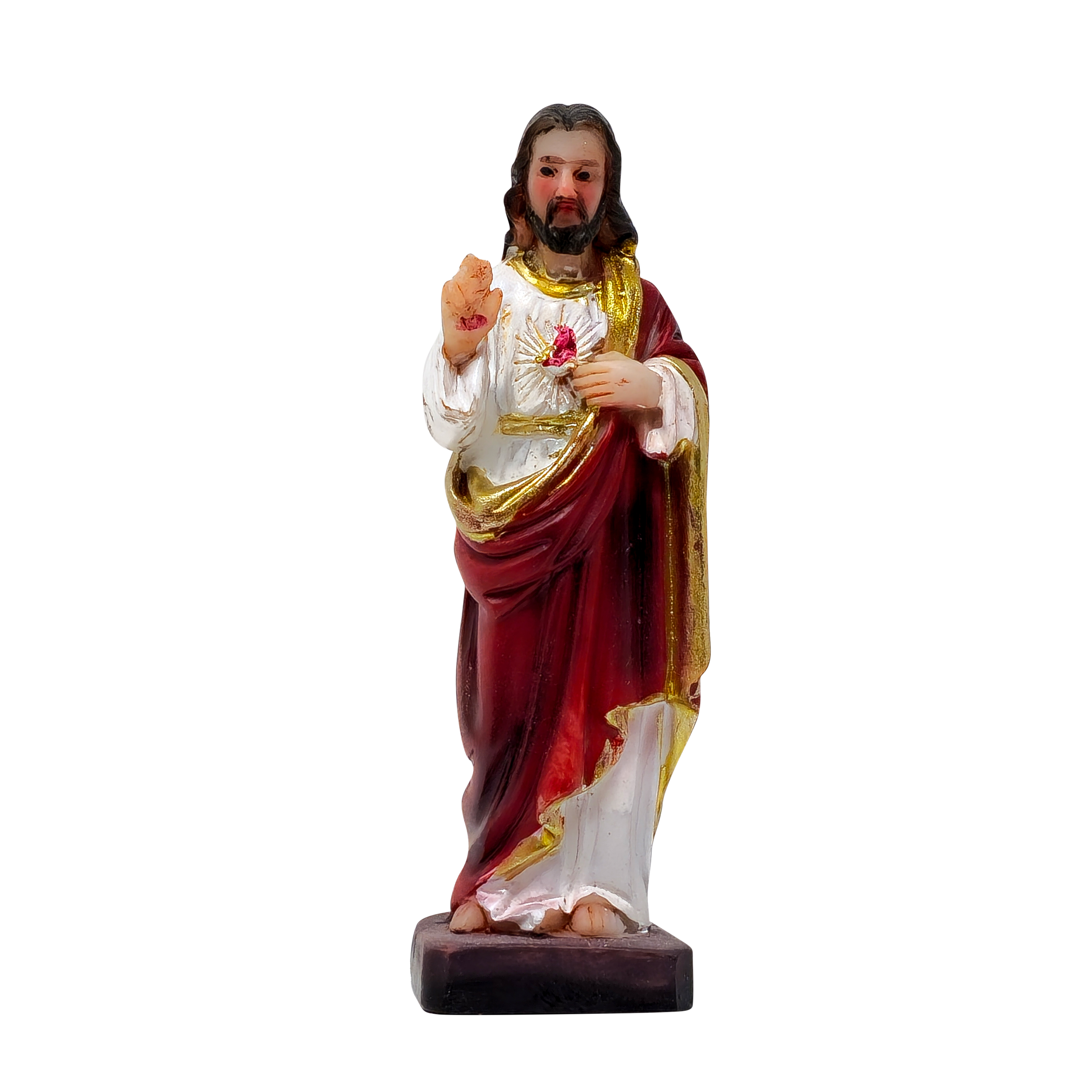 MrcjSales - Sacred Heart of Jesus 12 pcs Packet - Realistic Resin Statue | Perfect for Gifts, Church, Home Decor | Spanish Name Engraved | Durable Material