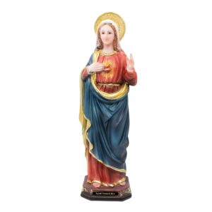 Sacred Heart of Mary Resin Statue | Multiple Sizes | Detailed Craftsmanship | Church, Home Decor, Gifts