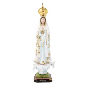 Virgin of Fatima Resin Statue Sculpture for Altars, Prayers, & Gifts Virgen de Fatima 12', 16', 24' inches
