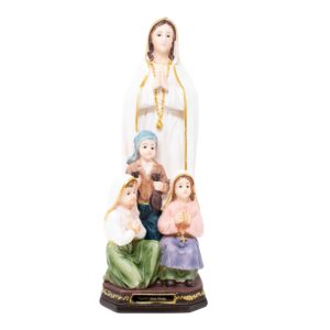 Virgin of Fatima w/Kids Resin Statue | Virgen de Fatima 12" inch