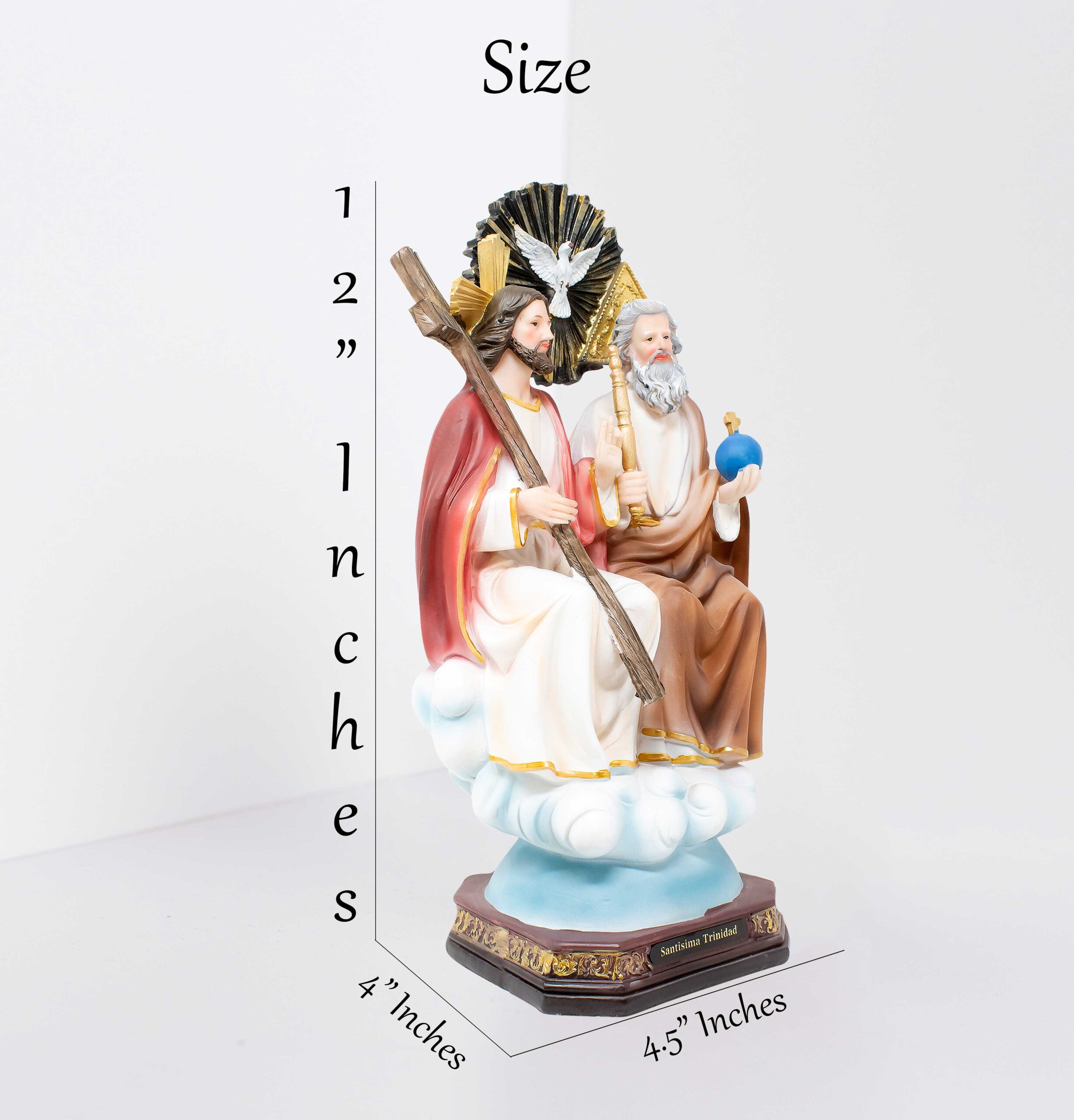 MrcjSales - The Holy Trinity Statue | Multiple Sizes | Resin Craftsmanship | Ideal for Church, Home Decor, Gifts | Santisima Trinidad