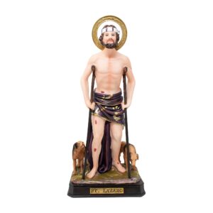 MrcjSales - St. Lazaro Statue | Multiple Sizes | Resin Craftsmanship | Faithful Beauty for Church, Home, and Gifts
