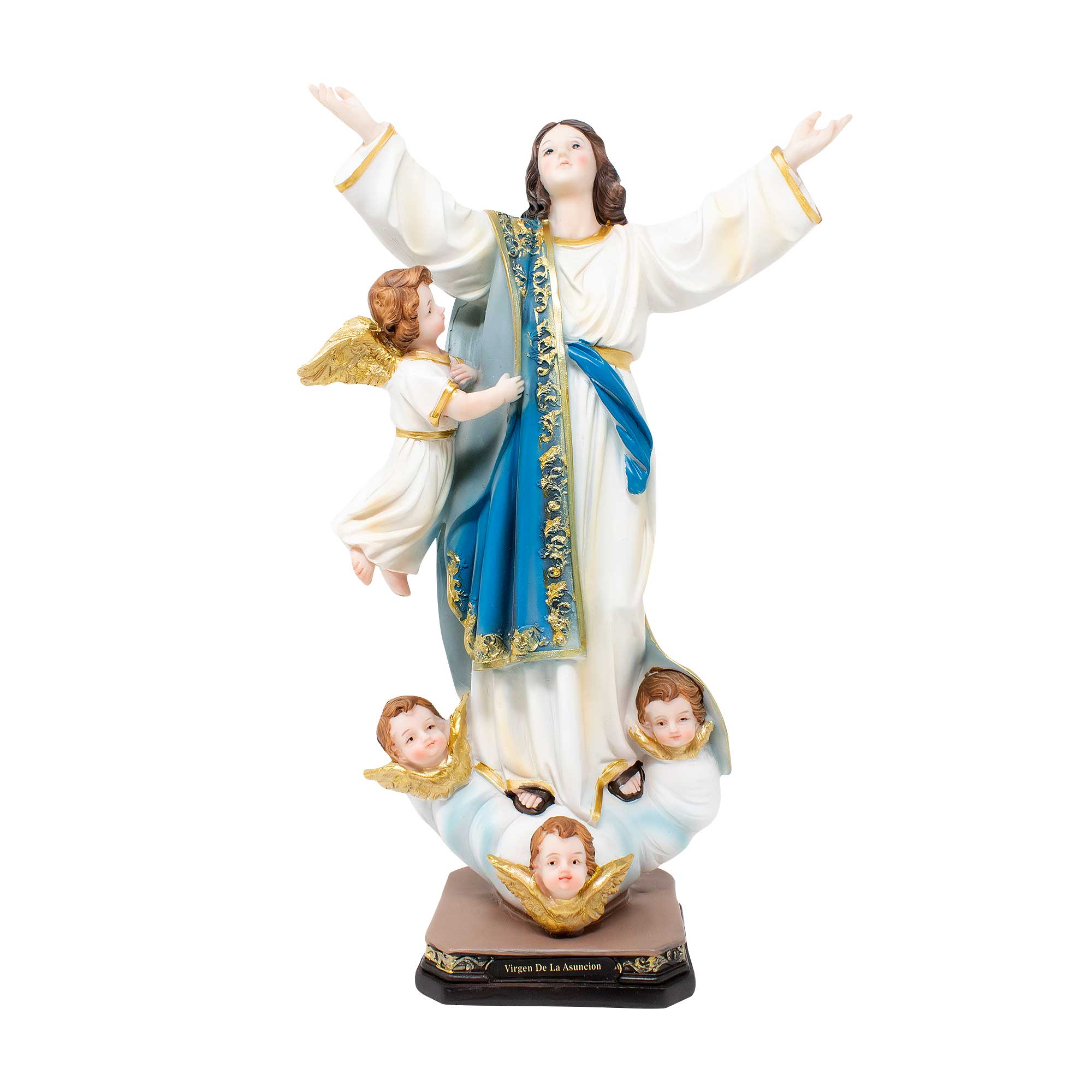 MrcjSales - Virgin of the Assumption Statue | Resin Religious Icon | Multiple Sizes | Church Decor, Home Altars | Spanish Name | Elegant & Detailed